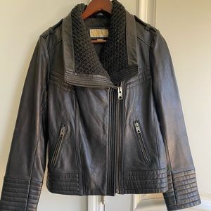 Michael Kors Leather Moto Jacket